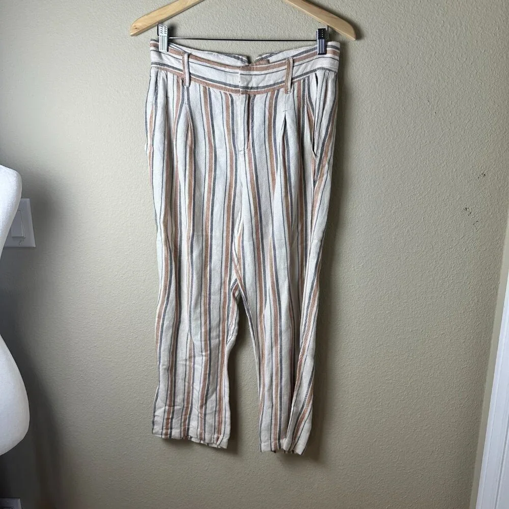 FREE PEOPLE Striped Linen Beachy Wide Leg Pants Trousers - Size 2